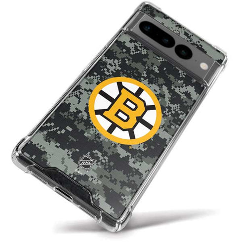 NHL Boston Bruins Camo Google Pixel 7 Pro Clear Case